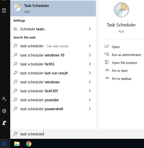 disbale via task scheduler
