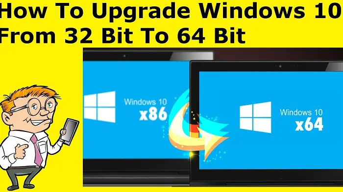 how to upgrade to 64 bit windows 10 from usb