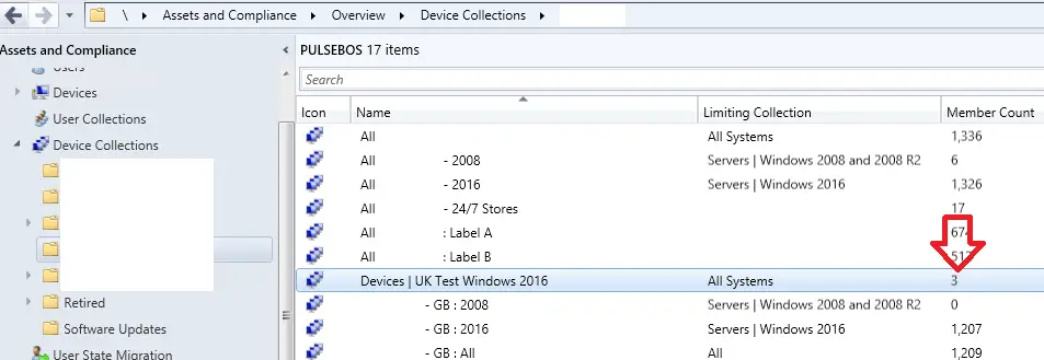 new added sccm device collection members