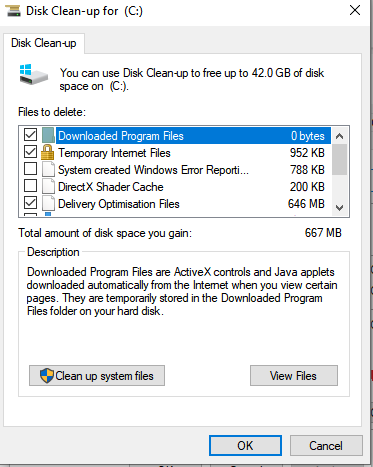 disk clean up c