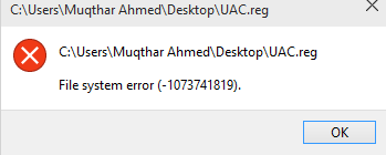 File System Error (-1073741819)