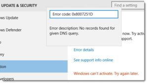 How To Fix Windows 10 Activation Error 0x8007251D