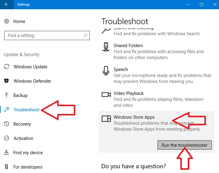 windows store troubleshooter tool