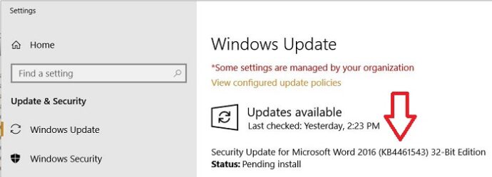 installing update