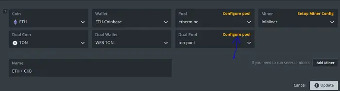 hiveos dual coin pool settings