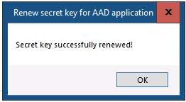 cmg secret key successfully renewed